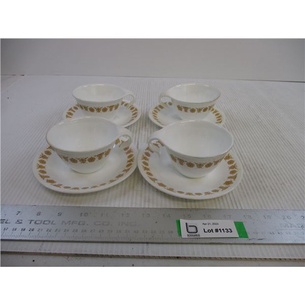 (4) Corelle Cups w/ Saucers