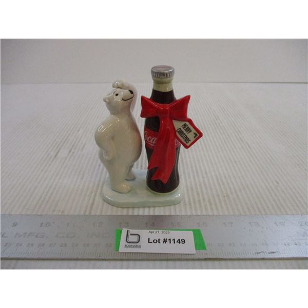 1997 Coca-Cola Collectible Christmas Bear and Bottle Figure (5.5  Tall)