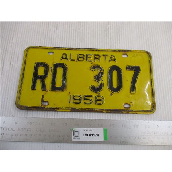 1958 Alberta License Plate