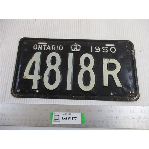 1950 Ontario License Plate