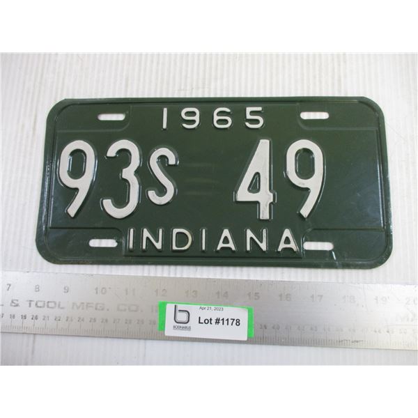 1965 Indiana License Plate