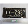 Image 1 : 1953 Montana License Plate