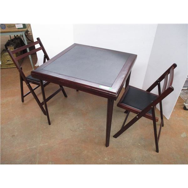 *Wooden Card Table w/ 2 Chairs (32x32)