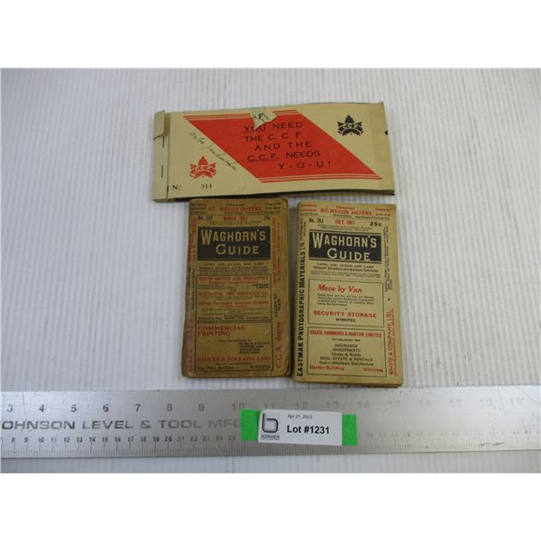 (2) Waghorns Guides w/ C.C.F Receipt Book