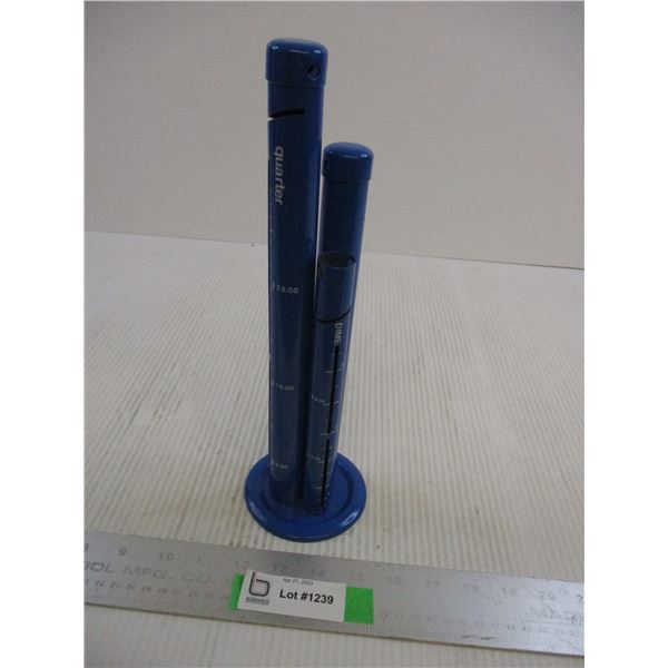 Blue Coin Bank (Missing 1 Cap 12" Tall)