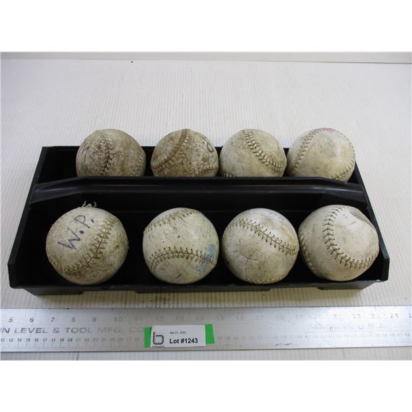 (8) Baseballs w/ Tray