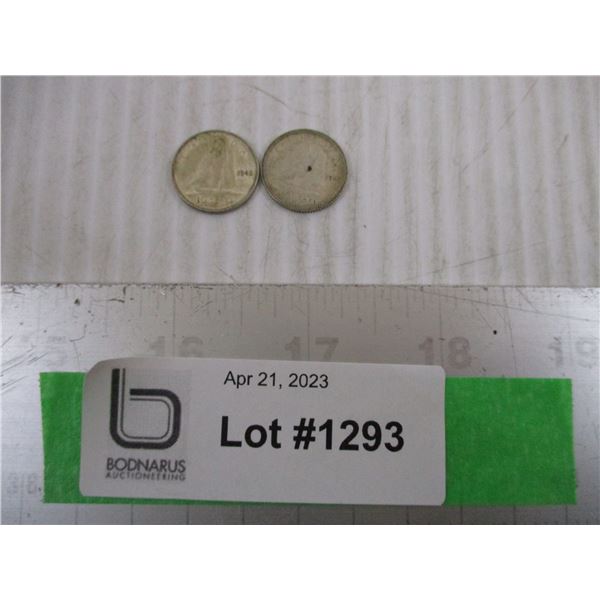 ^1942 and 1945 Canadian Dimes