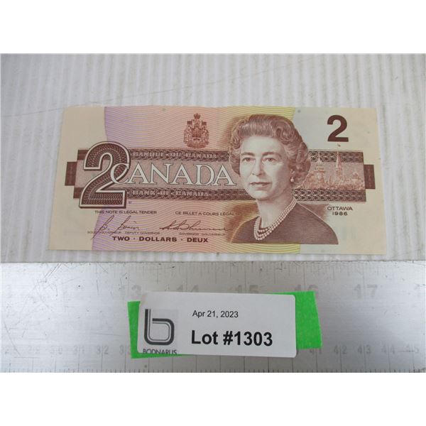 ^1986 Canadian Two Dollar Bill