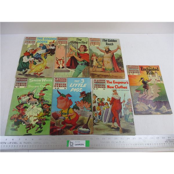 (7) Classic Illustrated Junior Comic Books - The 3 little Pigs, Snow White & Seven Dwarfs, The Emper