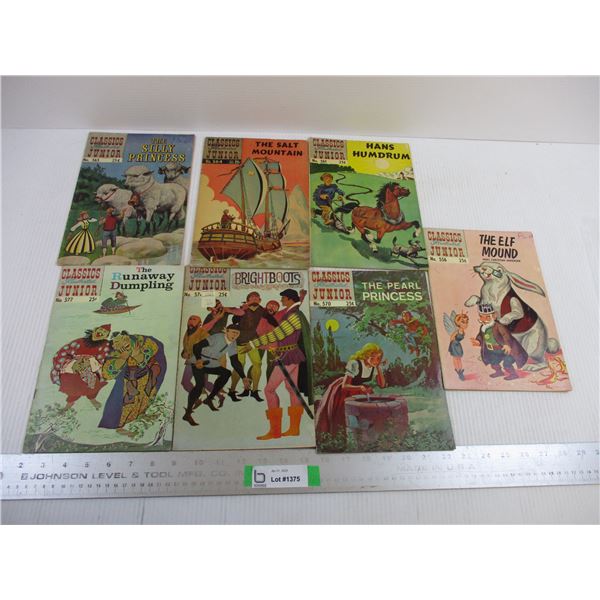 (7) Classic Illustrated Junior Comic Books - The Elf Mound, Hans Humdrum, The Salt Mountain, The Sil