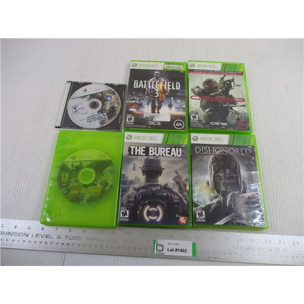 Xbox 360 Games - Battlefield 3, Crysis 3, Dishonored, The Bureau, Lego Batman, Ghost Recon