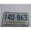 Image 2 : Pair of 1976 Saskatchewan #140-863 License Plates