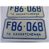 Image 3 : Pair of 1976 Saskatchewan #F86-068 License Plates