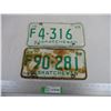 Image 1 : (2)1968 Saskatchewan License Plates #F4-316 & F90-281