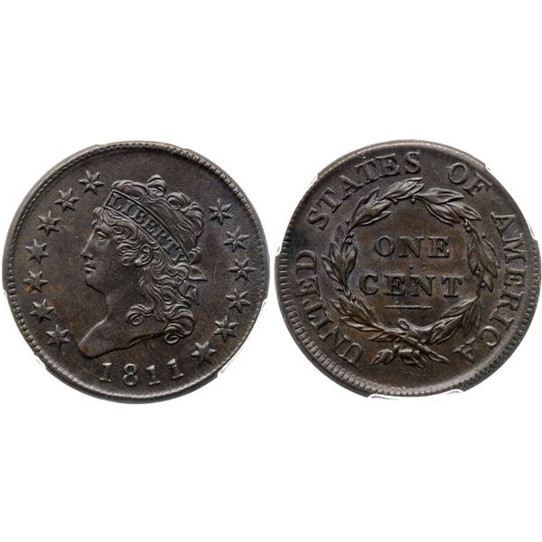 1811 S-287 R2 PCGS graded AU58