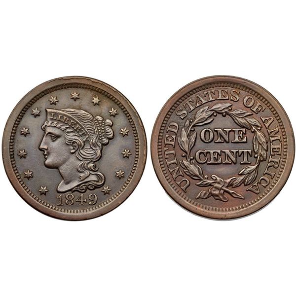 1849 N-1 R4 ANACS graded AU50