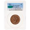 Image 2 : 1854 N-12 R2+ Repunched 1 PCGS graded AU58, CAC Approved