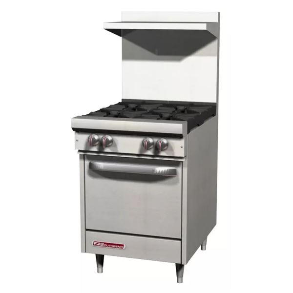 Southbend S24E 24" 4 Commercial Burner Gas Range w/ Oven, (Natural Gas) - 24555191021CBS1ECP-0.3