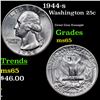 Image 1 : 1944-s Washington Quarter 25c Grades GEM Unc
