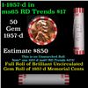 Image 1 : Shotgun Lincoln 1c roll, 1957-d 50 pcs Bank Wrapper.