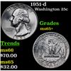Image 1 : 1951-d Washington Quarter 25c Grades GEM+ Unc