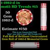 Image 1 : Shotgun Lincoln 1c roll, 1982-d 50 pcs Bank Wrapper.