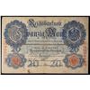 Image 2 : 1910 Germany 20 Mark "Goldmark" Banknote P# 40b Grades vf+