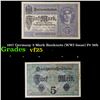 Image 1 : 1917 Germany 5 Mark Banknote (WWI Issue) P# 56b Grades vf+