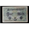 Image 3 : 1917 Germany 5 Mark Banknote (WWI Issue) P# 56b Grades vf+