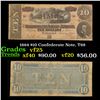 Image 1 : 1864 $10 Confederate Note, T68 Grades vf+