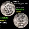 Image 1 : 1944-s Washington Quarter 25c Grades GEM Unc
