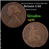 Image 1 : 1862 Great Britain 1/2 Penny KM# 748.2 Grades vg+