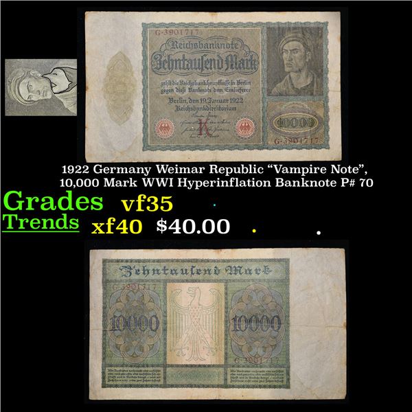 German Vampire Note 1922 Germany Weimar Republic