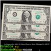 Image 1 : 3x Consecutive 1988A $1 Federal Reserve Notes (Chicago, IL), All CU Grades CU