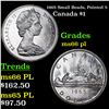 Image 1 : 1965 Small Beads, Pointed 5 Canada Dollar $1 Grades GEM+ UNC PL