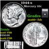 Image 1 : 1944-s Mercury Dime 10c Graded ms66+ fsb By SEGS