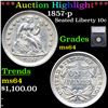 Image 1 : ***Auction Highlight*** 1857-p Seated Liberty Dime 10c Graded ms64 By SEGS (fc)