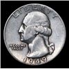 Image 2 : 1949-p Washington Quarter 25c Grades xf