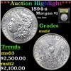 Image 1 : ***Auction Highlight*** 1894-s Morgan Dollar $1 Graded Select Unc BY USCG (fc)