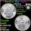 Image 1 : ***Auction Highlight*** 1904-p Morgan Dollar $1 Graded Choice+ Unc BY USCG (fc)