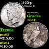 Image 1 : 1922-p Peace Dollar $1 Grades Choice+ Unc