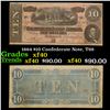 Image 1 : 1864 $10 Confederate Note, T68 Grades xf