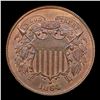 Image 2 : 1864 lg motto Two Cent Piece 2c Graded ms64 rb By SEGS