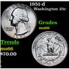 Image 1 : 1951-d Washington Quarter 25c Grades GEM+ Unc
