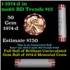 Image 1 : Shotgun Lincoln 1c roll, 1974-d 50 pcs Bank Wrapper.