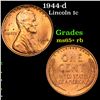 Image 1 : 1944-d Lincoln Cent 1c Grades Gem+ Unc RB