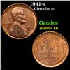 Image 1 : 1941-s Lincoln Cent 1c Grades Gem+ Unc RB
