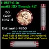 Image 1 : Shotgun Lincoln 1c roll, 1957-d 50 pcs Bank Wrapper.