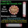 Image 1 : Shotgun Lincoln 1c roll, 1963-d 50 pcs Bank Wrapper.