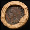 Image 3 : Mixed small cents 1c orig shotgun roll, 1919-d Wheat Cent, 1899 Indian Cent other end, Brinks Wrappe